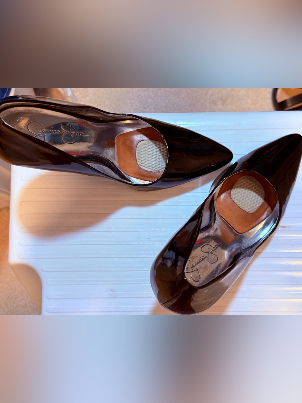 Jessica Simpson Black Patent Pointed Toe Pumps